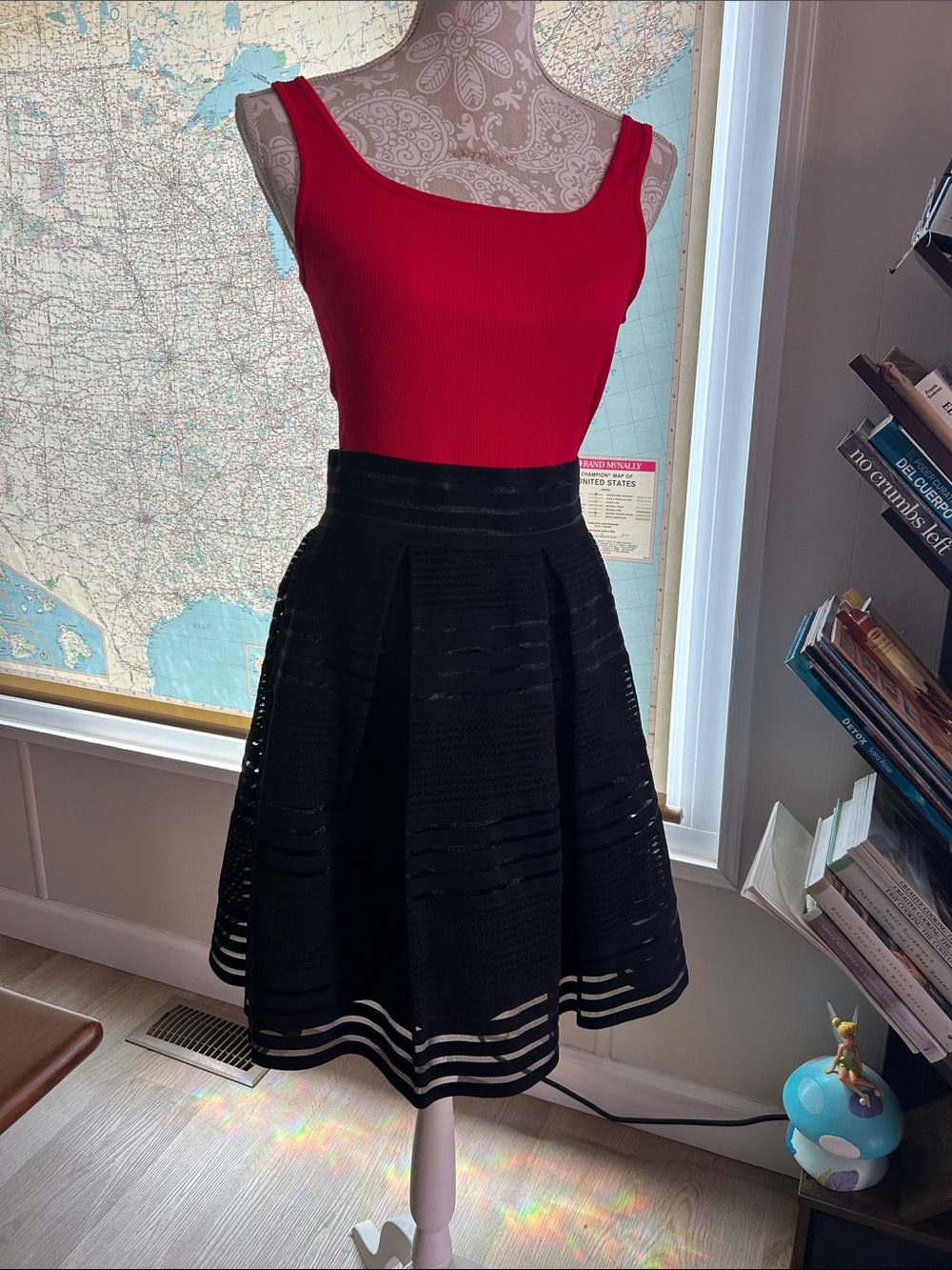 torrid Black Striped Circle Skirt